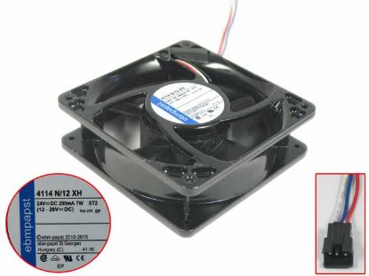 Picture of ebm-papst 4114 N / 12 XH Server - Square Fan DC 24V 7W, 120x120x38mm, 3-Wire