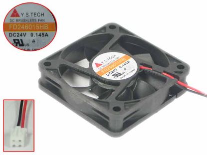 Picture of Y.S TECH FD246015HB Server - Square Fan sq60x60x15, 2-wire, 24V 0.145A