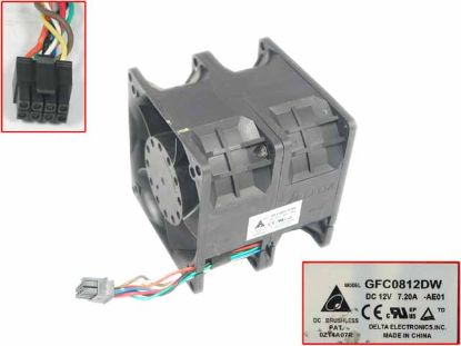 Picture of Delta Electronics GFC0812DW  Server - Square Fan AE01, sq80x80x76mm, 8-wire, DC 12V 7.20A
