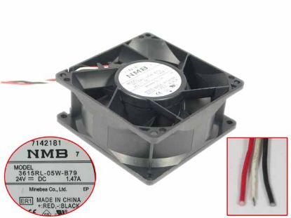 Picture of NMB-MAT / Minebea 3615RL-05W-B79 Server - Square Fan ER1, SF90x90x38, w3, 24V 1.47A
