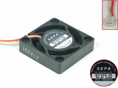 Picture of SEPA MF40D-09 Server - Square Fan 9V0.12A, sq40x40x10mm, 2W