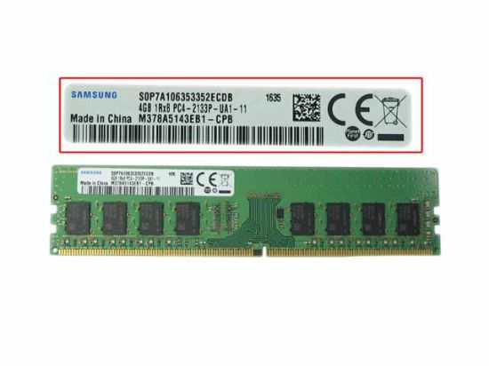 Picture of Samsung M378A5143EB1-CPB Desktop DDR4-2133 4GB, DDR4, PC4-2133, M378A5143EB1-CPB