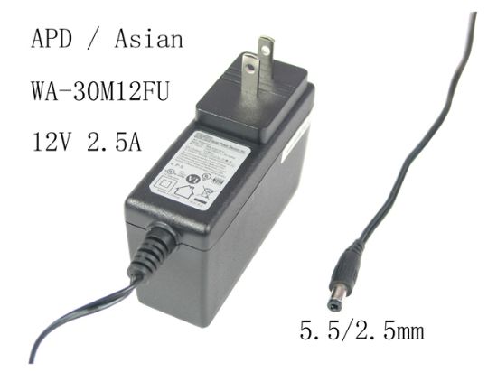 Picture of APD / Asian Power Devices WA-30M12FU AC Adapter 5V-12V WA-30M12FU