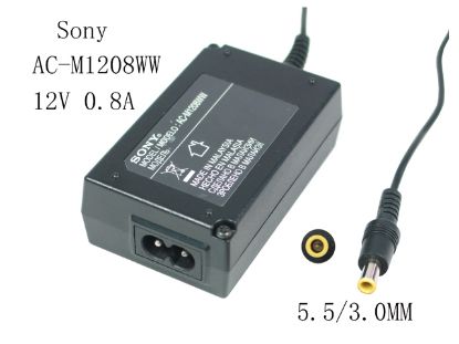 Picture of Sony AC Adapter (Sony) AC Adapter 5V-12V 12V 0.8A, 5.5/3.0  Barrel WP, 2P