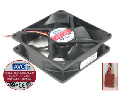 Picture of AVC DS09225R12MC238 Server - Square Fan sq90x90x25, w80x3x3P, DC 12V 0.3A