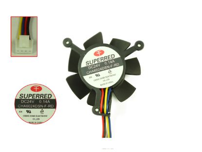 Picture of Superred CHA6024DSN-F-RD Server - Round Fan RF60x60x24, w4, 24V 0.14A