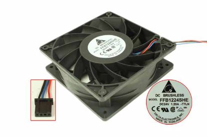 Picture of Delta Electronics FFB1224SHE Server - Square Fan -T7LN, sq120x120x38mm, DC 24V 1.20A, w100x4x4
