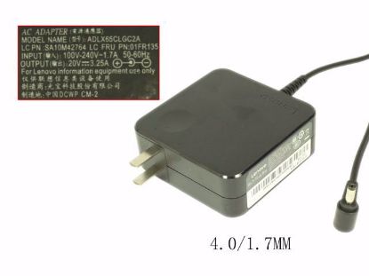 Picture of Lenovo Common Item (Lenovo) AC Adapter 20V & Above 20V 3.25A, 4.0/1.7mm, US 2P