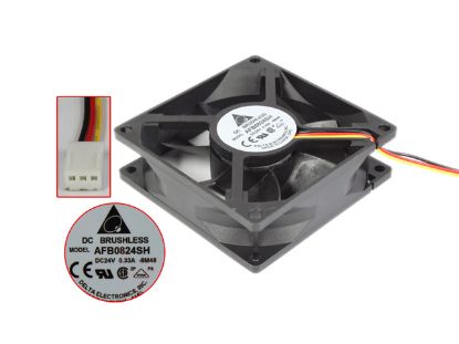 Picture of Delta Electronics AFB0824SH Server - Square Fan 8M48, sq80x80x25mm, 3-wire, 24V 0.33A