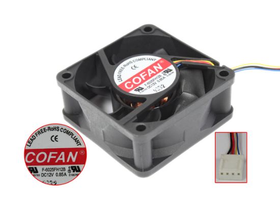 Picture of COFAN F-6025FH12B Server - Square Fan 12V0.85A, sq60x60x25mm, 100x4Wx4P