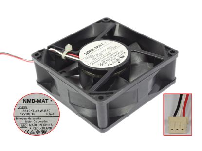 Picture of NMB-MAT / Minebea 3612KL-04W-B59 Server - Square Fan sq92x92x32, 3-wire, 12V 0.62A