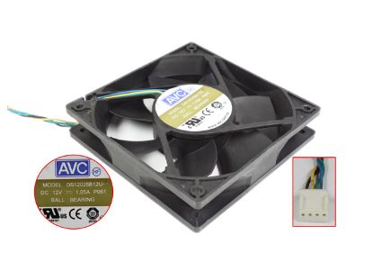 Picture of AVC DS12025B12U Server - Square Fan P061, sq120x120x25mm, w80x3x3, 12V 1.05A