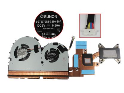 Picture of Lenovo IdeaPad 720-15IKB Cooling Fan  023.1009Y.0011, 5V 0.50 Heatsink 2