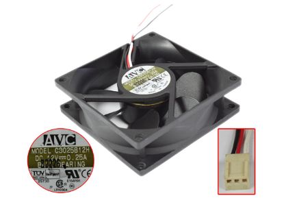 Picture of AVC C8025B12H Server - Square Fan 12V0.25A, sq80x80x25mm, 100x3Wx3P