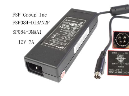 Picture of FSP Group Inc FSP084-DIBAN2 AC Adapter 5V-12V 12V 7A, 4P P1&4=V+, C14