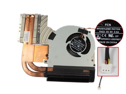 Picture of Clevo P650SE Cooling Fan  FHCX, 5V 0.5A, 30x3Wx3P, Heatsink Fan