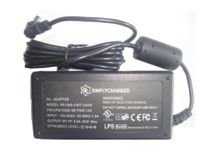 Picture of SIMPLYCHARGED PA1040-090T1A400 AC Adapter 5V-12V PA1040-090T1A400