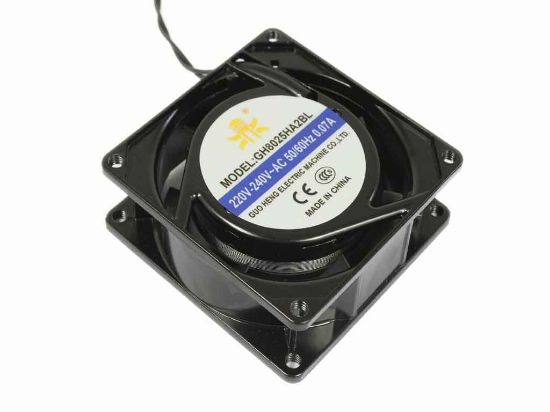 Picture of Guo Heng GH8025HA2BL Server - Square Fan Steel, sq80x80x25, 2w, AC 240V 0.07A