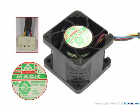 Picture of Protechnic Magic MGT4012VB-W28 Server - Square Fan sq40x40x28, 4-wire, 12V 0.80A