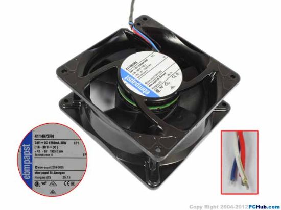 Picture of ebm-papst 4114 N/2H4 Server - Square Fan sq120x120x38mm, 3-wire, 24V 30W