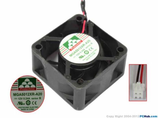 Picture of Protechnic Magic MGA5012XR-A20 Server - Square Fan , sq50x50x20mm, w50x2x2, DC 12V 0.24A