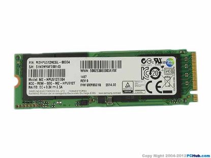 Picture of Samsung XP941 SSD M.2 NGFF 140GB - 512GB 512GB, , 22x80x1.5mm, New