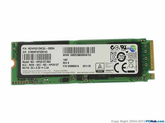 Picture of Samsung XP941 SSD M.2 NGFF 140GB - 512GB 512GB, , 22x80x1.5mm, New