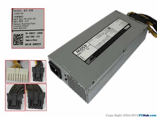 Picture of Dell PowerEdge T420 Server - Power Supply L450E-S0, PS-2451-3D, 0J85YJ