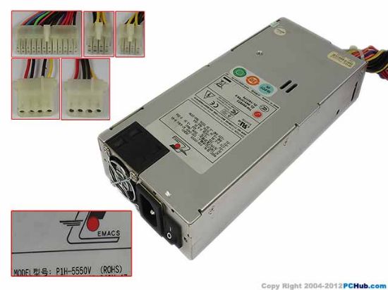 Picture of EMACS / Zippy P1H-5550V Server - Power Supply 550W, 1U, P1H-5550V (ROHS), B00P1H055V010.