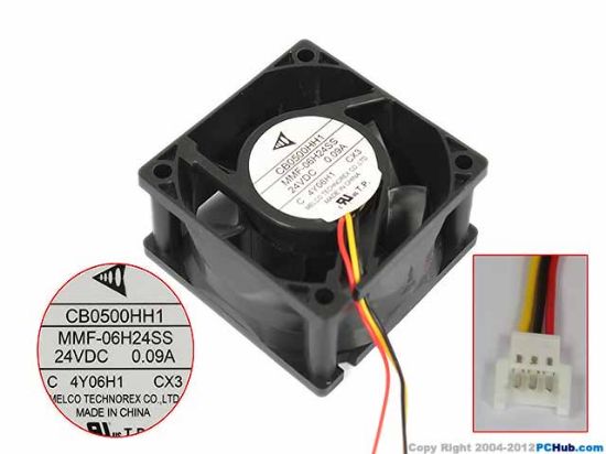 Picture of Melco MMF-06H24SS Server - Square Fan CX3, sq60x60x25, w80x3x3P, DC 24V 0.09A