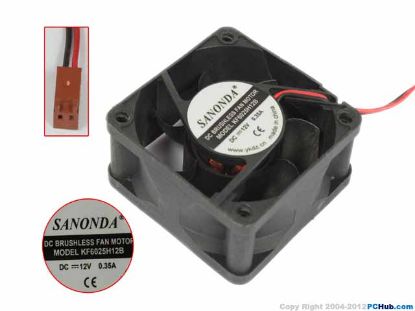 Picture of SANONDA KF6025H12B Server - Square Fan sq60x60x25, 2w, DC 12V 0.35A