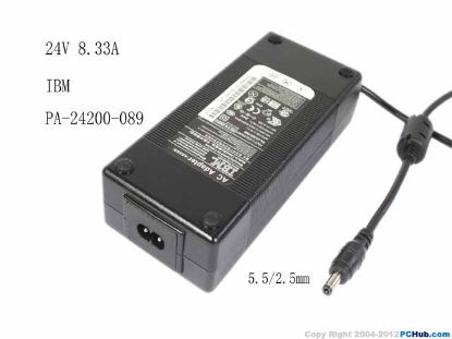 Picture of IBM PA-24200-089 AC Adapter 20V & Above 24V 8.33A, Barrel 5.5/2.5mm, 2-Prong