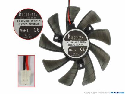 Picture of GECOTHERM  CFM10012H12SPA Server - Frameless / GPU Fan CFM10012H12SPA   DC 12V  W50x2x2, Black