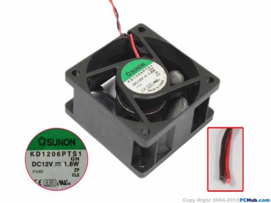 Picture of SUNON KD1206PTS1 Server - Square Fan GN, sq60x60x25mm, w100x2x2, DC 12V 1.8W