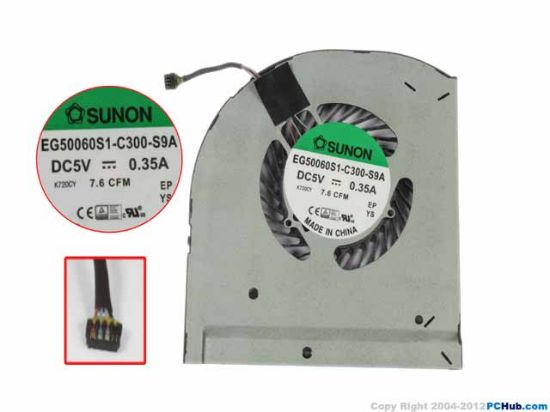 Picture of SUNON EG50060S1-C300-S9A Cooling Fan  DC5V 0.35A, Bare Fan, New