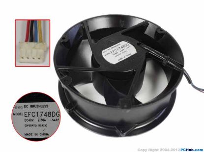 Picture of Delta Electronics EFC1748DG Server - Round Fan -S41P, dia170x170x50, w125x3x3, 48V 2.3A
