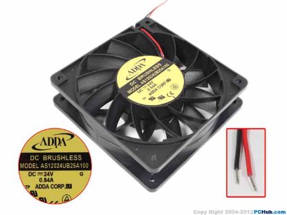 Picture of ADDA AS12024UB25A100 Server - Square Fan G, sq120x120x25, 2-wire, 24V 0.84A