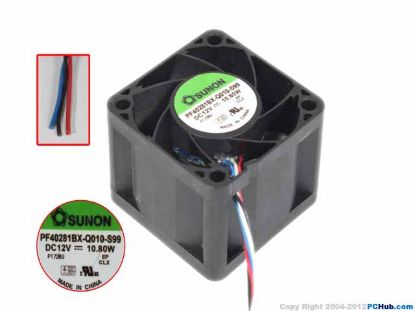 Picture of SUNON PF40281BX-Q010-S99 Server - Square Fan sq40x40x28mm, 4-wire, 12V 10.80W