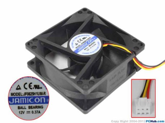 Picture of Jamicon JF0825H1UM-R Server - Square Fan JF0825H1UM-R, DC 12V 0.37A