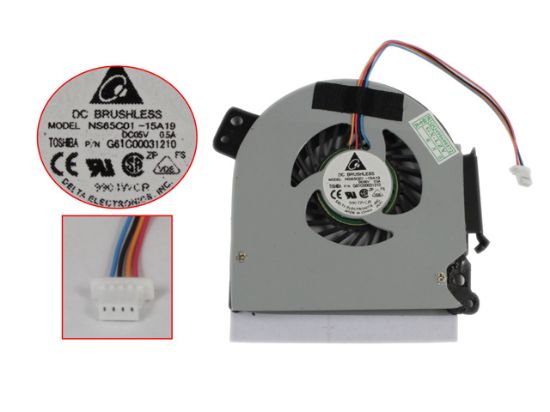 Picture of Delta Electronics NS65C01 Cooling Fan  15A19, DC 5V 0.50A Bare Fan