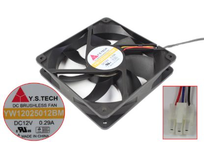 Picture of Y.S TECH YW12025012BM Server - Square Fan sq120x120x25mm, 3-wire, 12V 0.29A