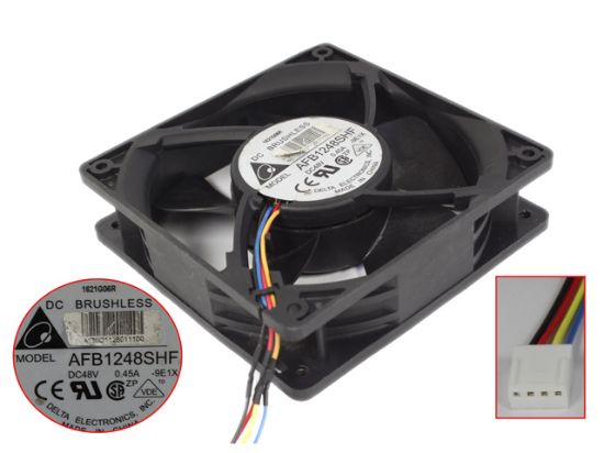 Picture of Delta Electronics AFB1248SHF Server - Square Fan -9E1X, sq120x120x32mm, DC 48V 0.45A, 4-wire
