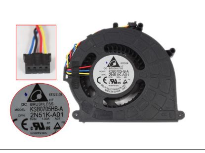Picture of Dell Optiplex 3020 Cooling Fan KSB0705HB-A, 2N51K-A00， 2N51K-A01