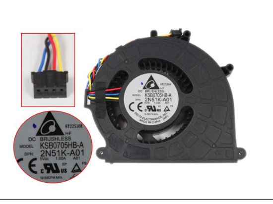 Picture of Dell Optiplex 3020 Cooling Fan KSB0705HB-A, 2N51K-A00， 2N51K-A01