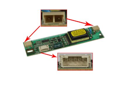 Picture of PCH Inverter 2-Lamp Type LCD Monitor /TV Inverter (Universal Use) 2-Lamp, 5-Pin, QC-02S168, For 10"-22" Display,  INU2L-S01X