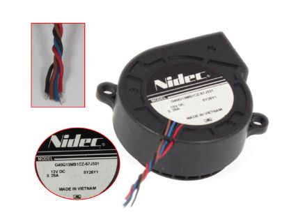 Picture of Nidec G40G13MS1CZ-57J331 Server - Blower Fan  dw40x40x20mm, DC 13V 0.25A 4-wire 4-pin