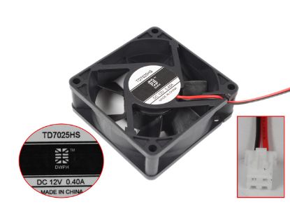 Picture of DWPH TD7025HS Server - Square Fan sq70x70x25, 2w, DC 12V 0.4A