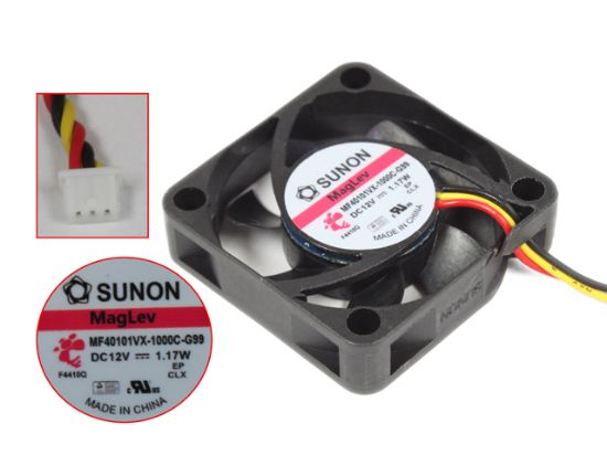 Picture of SUNON MF40101VX-1000C-G99 Server - Square Fan DC 12V 1.17W, 40x40x10mm, 3-wire