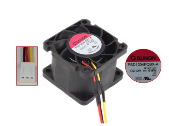 Picture of SUNON PSD1204PQBX-A Server - Square Fan (2).Z.F.GN, sq40x40x28, 3-wire, 12V 9.6W