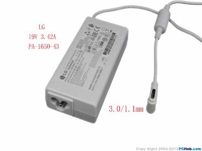 Picture of LG AC Adapter (LG) AC Adapter- Laptop PA-1650-43, 19V 3.42A, 3.0/1.1mm, 3P, New